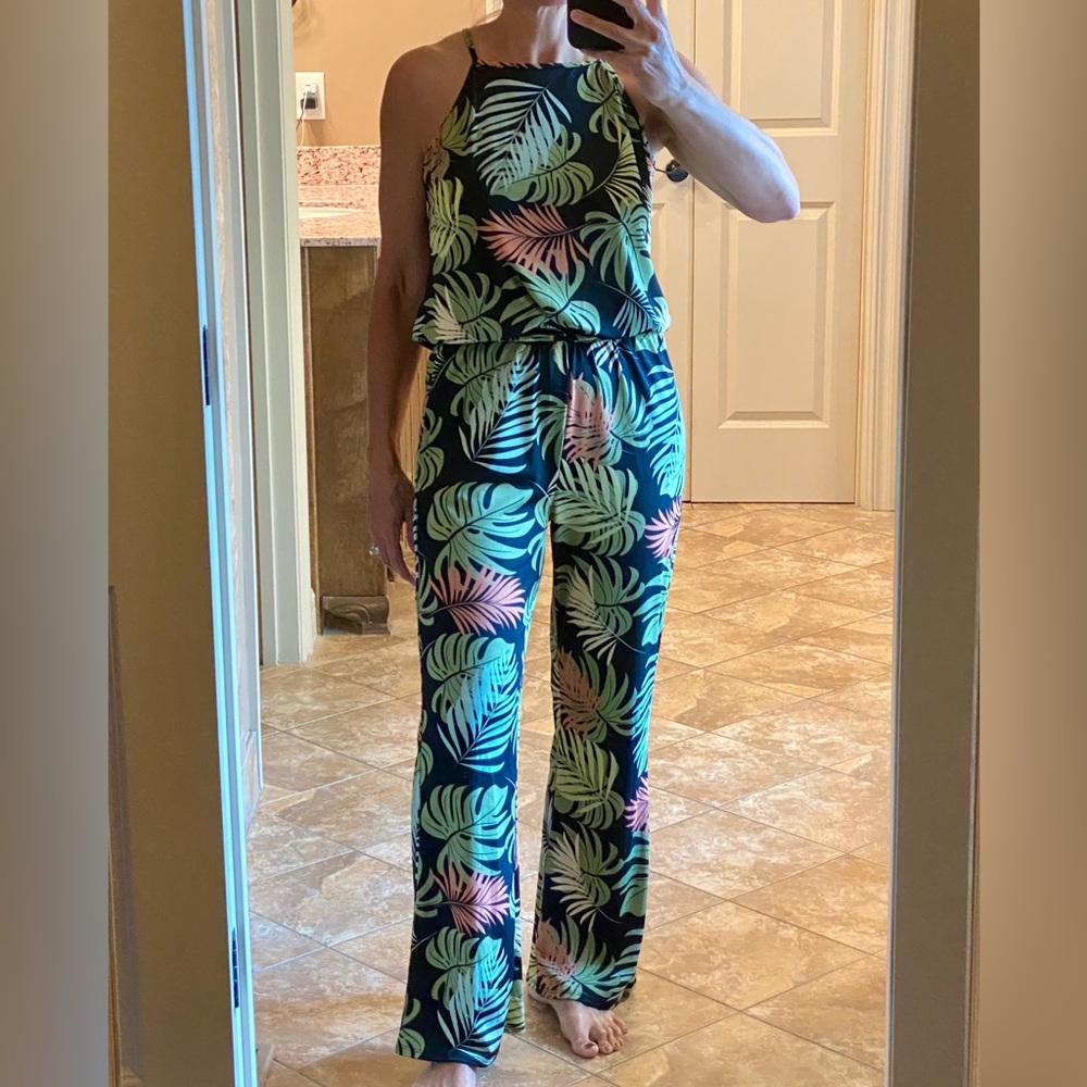 Two piece floral tank and pant set